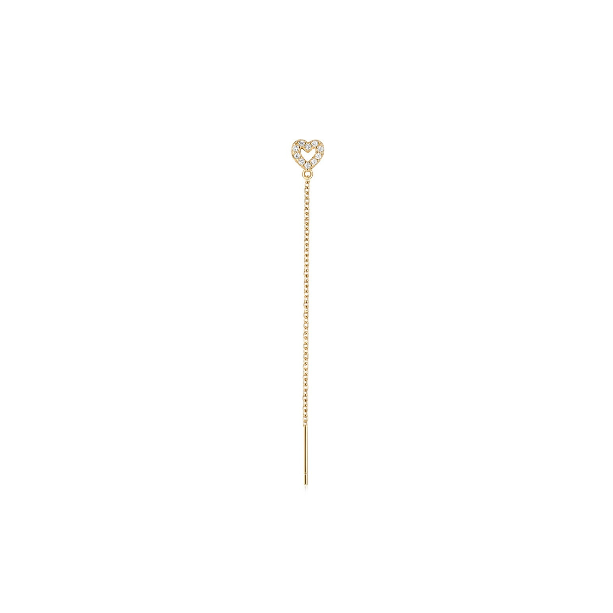 Monorecchino Pendente Endless Cuore Forato Gold