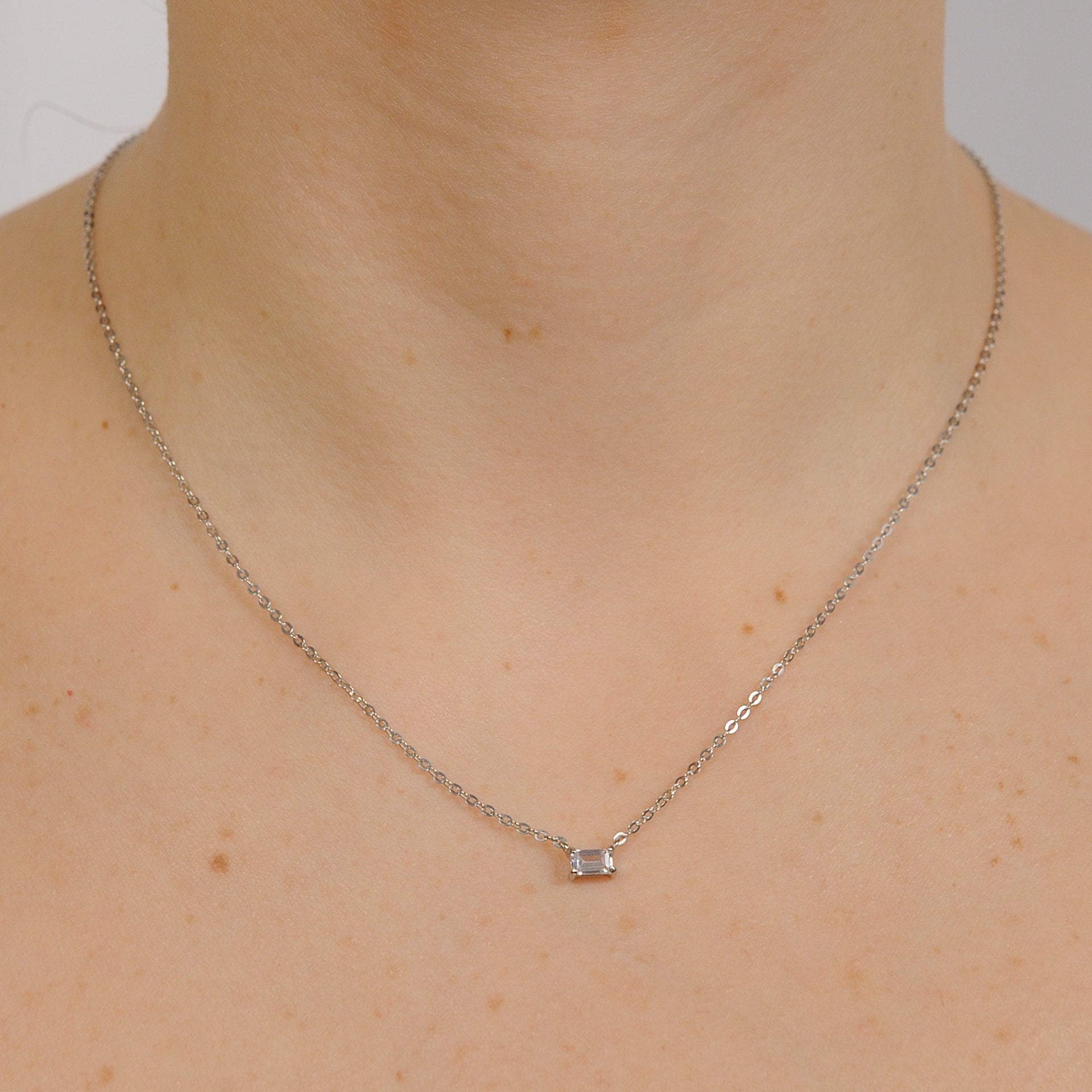 Collana Elettra con Taglio Baguette Silver