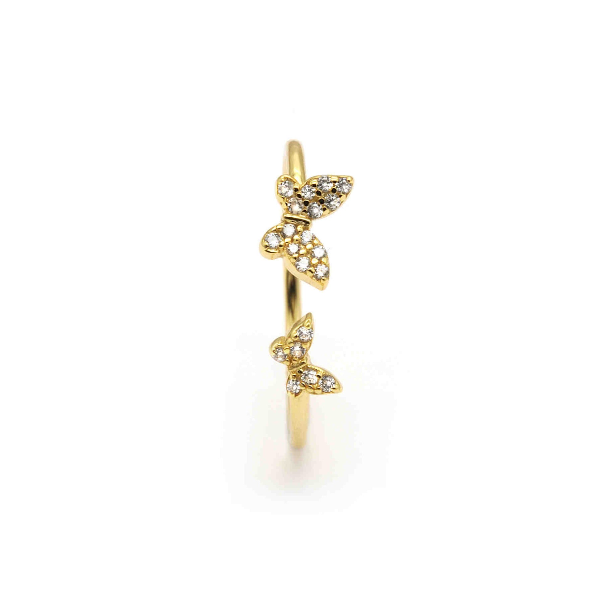 Double Butterfly Gold Ring