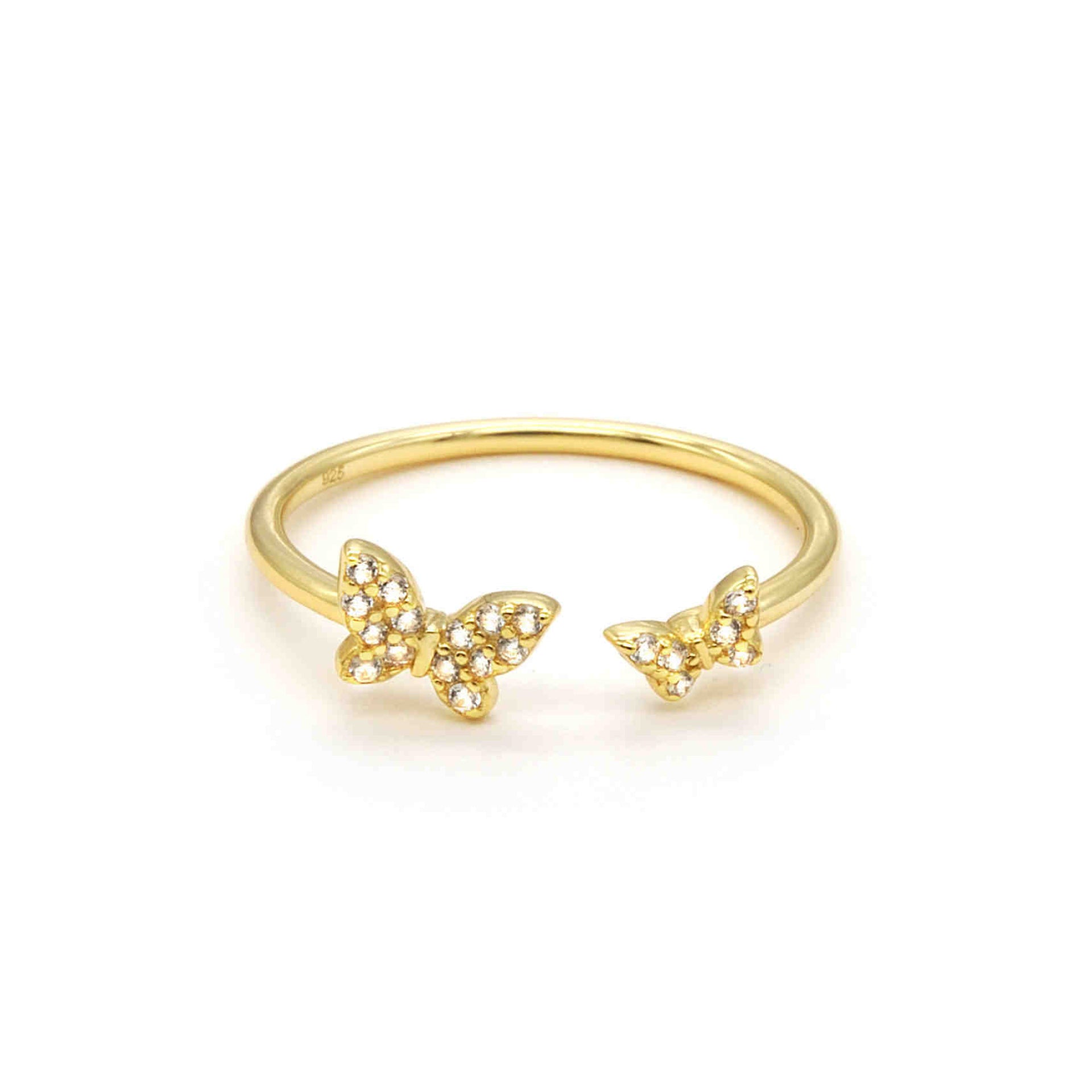 Double Butterfly Gold Ring